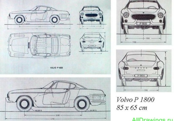 Volvo P1800 (Вольво П1800) - чертежи (рисунки) автомобиля